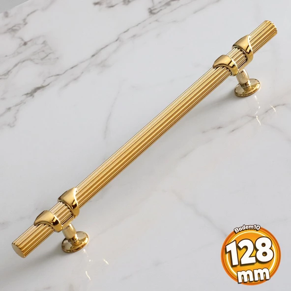 Emir 128 mm Gold Altın Metal Kulp Çekmece Mobilya Mutfak Dolabı Dolap Kapak Kulpları Kulbu Kulpu