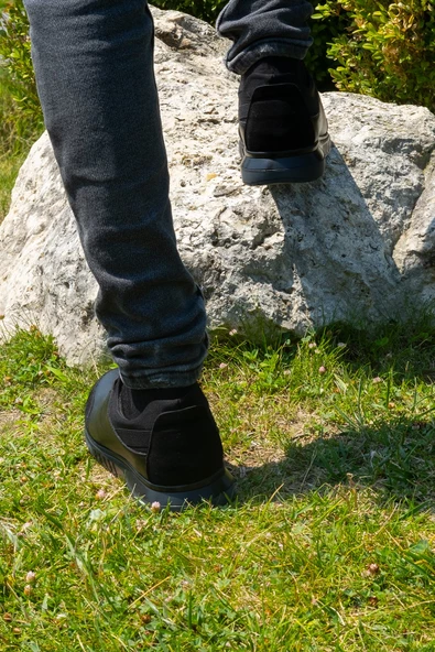 +7 cm Boy Uzatan Gizli Topuklu Bağcık Detaylı Erkek Spor Ayakkabı, Sneaker - 3