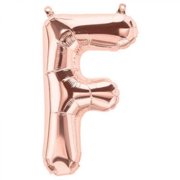 F Harfi Rose Gold Folyo Balon 34 inç 80 cm
