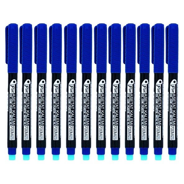 Pin 700 Asetat Kalemi S Uç Mavi 12 Adet