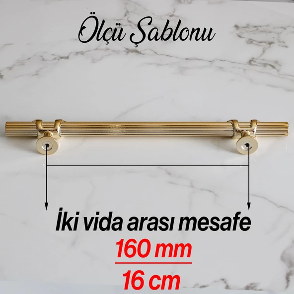 Emir 160 mm Gold Altın Metal Kulp Mobilya Çekmece Mutfak Dolap Dolabı Kapak Kulpları Kulbu Kulpu - 8