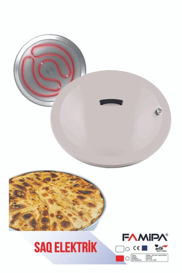 Hazarpazar Elektrikli Katmer Sacı Börek Sacı Ekmek Sacı Katmer Tavası  2500 W - 55 CM