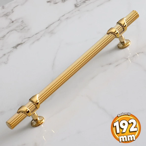 Emir 192 mm Gold Altın Metal Kulp Çekmece Mobilya Mutfak Dolap Kulpu Dolabı Kapak Kulpları Kulbu