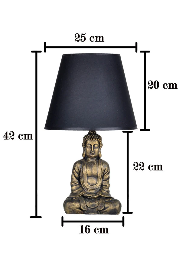 qdec Modern Dizayn Buda Abajur Bakır-Beyaz