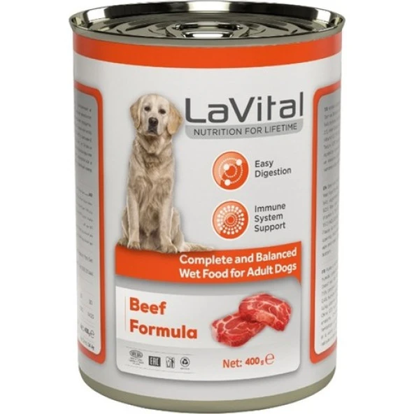 LaVital Biftekli Yetişkin Köpek Konservesi 400 Gr