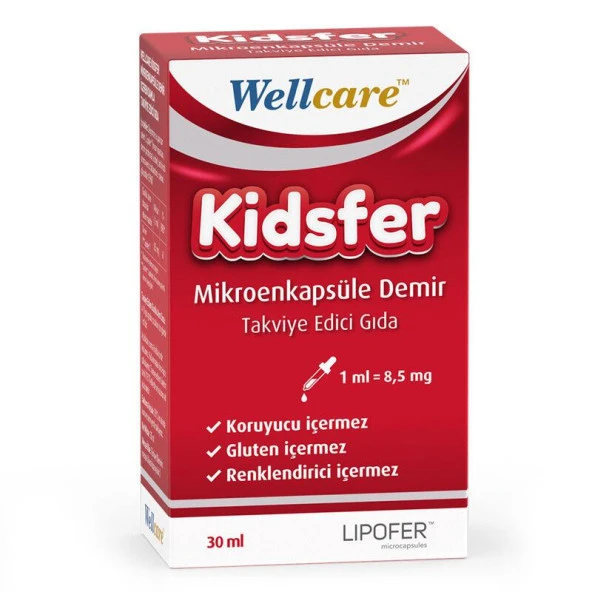 Wellcare Kidsfer Mikroenkapsüle Demir Takviye Edici Gıda 30 ml