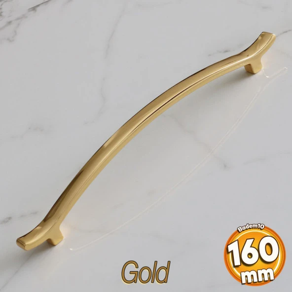 Merve 160 mm Gold Altın Metal Kulp Çekmece Mobilya Mutfak Dolap Kapak Kulpları Dolabı Kulbu Kulpu