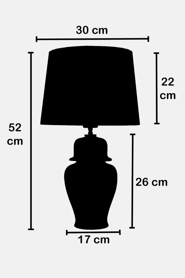 qdec Bleu Blanc Şah Vazo Abajur Çiçekli Yaldız Beyaz - 3