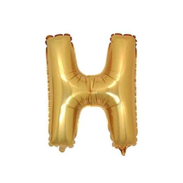 H Harf Altın Folyo Balon 40 inc 100 cm