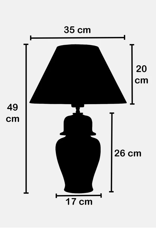qdec Bleu Blanc Şah Vazo Abajur Bahar Dalı K.Mavi - 3