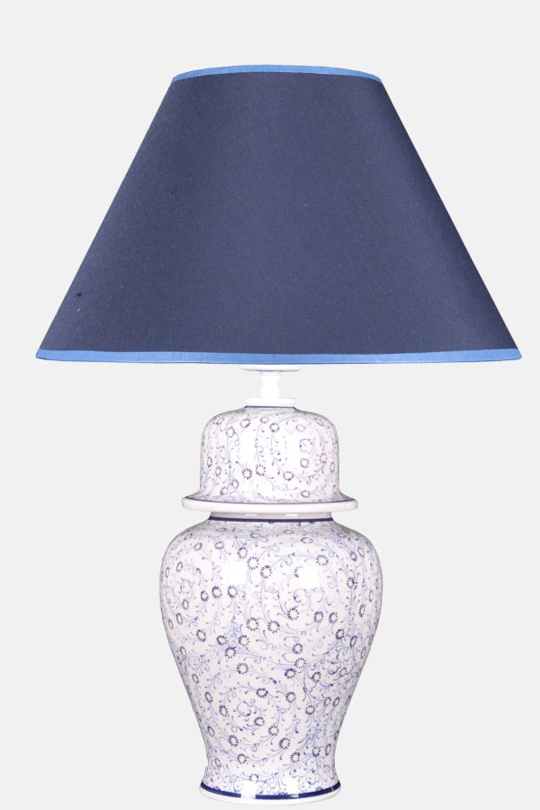 qdec Bleu Blanc Şah Vazo Abajur Seyrek Halıç K.Mavi