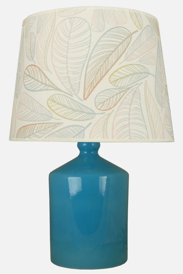 qdec Seramik Küp Vazo Abajur AçıkMavi - VectorTüy