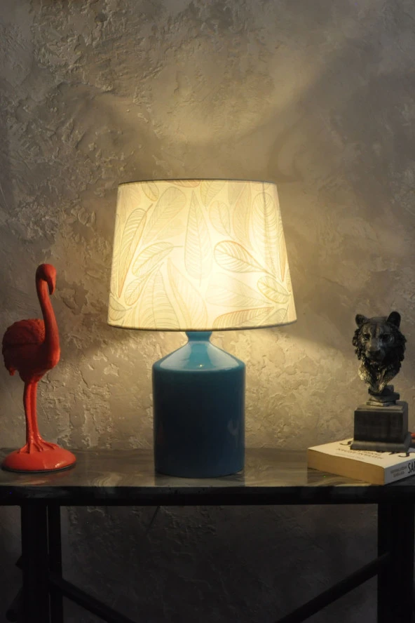 qdec Seramik Küp Vazo Abajur AçıkMavi - VectorTüy - 2