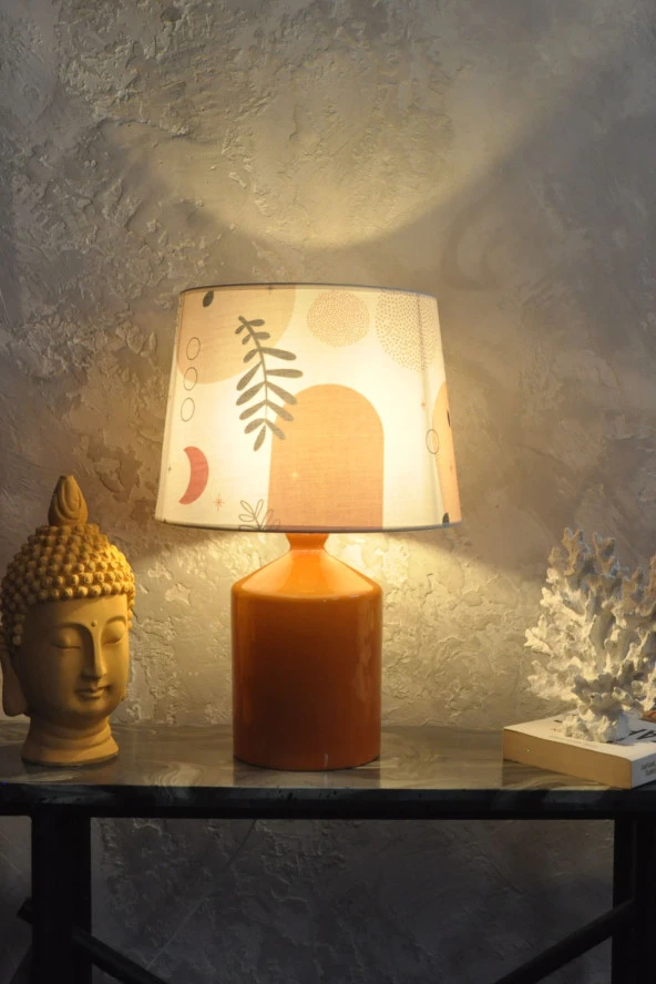 qdec Seramik Küp Vazo Abajur Hardal - Bohem - 2