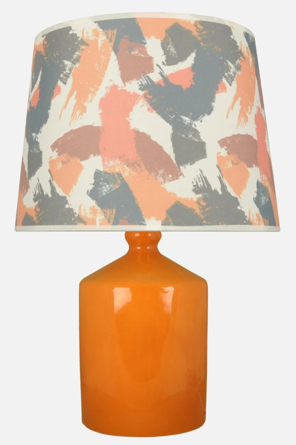 qdec Seramik Küp Vazo Abajur Hardal - FırçaDesen