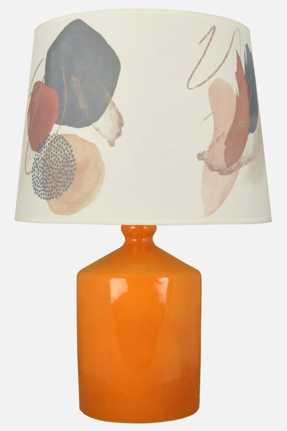 qdec Seramik Küp Vazo Abajur Hardal - Soyut