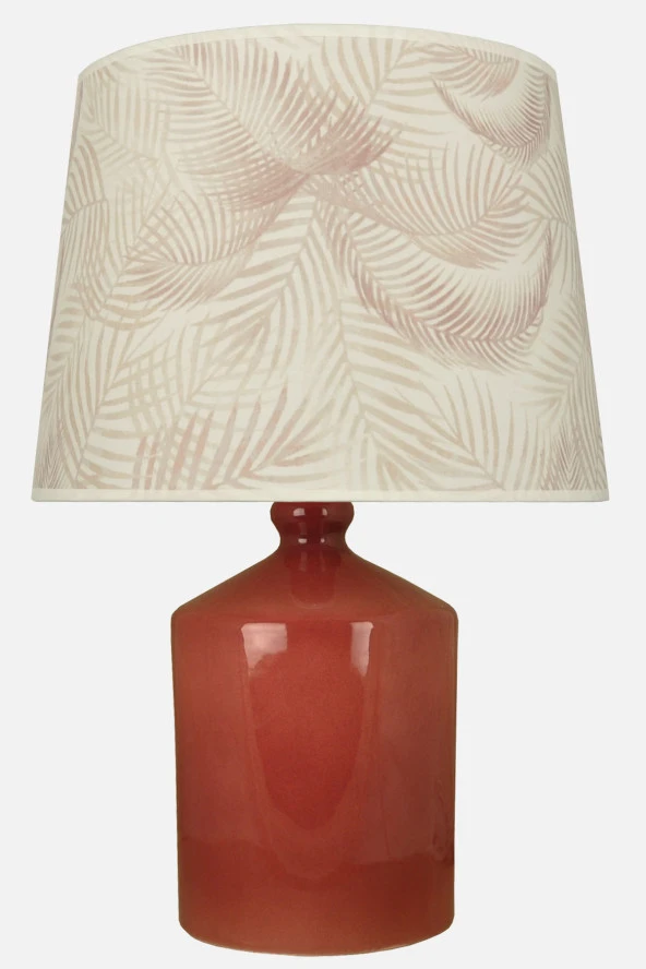 qdec Seramik Küp Vazo Abajur KahveKırmızı - Tropikal