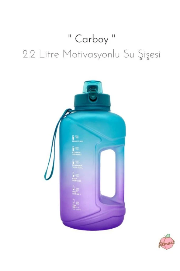 Fitmart Carboy - 2.2 Litre Motivasyonlu Su Şişesi