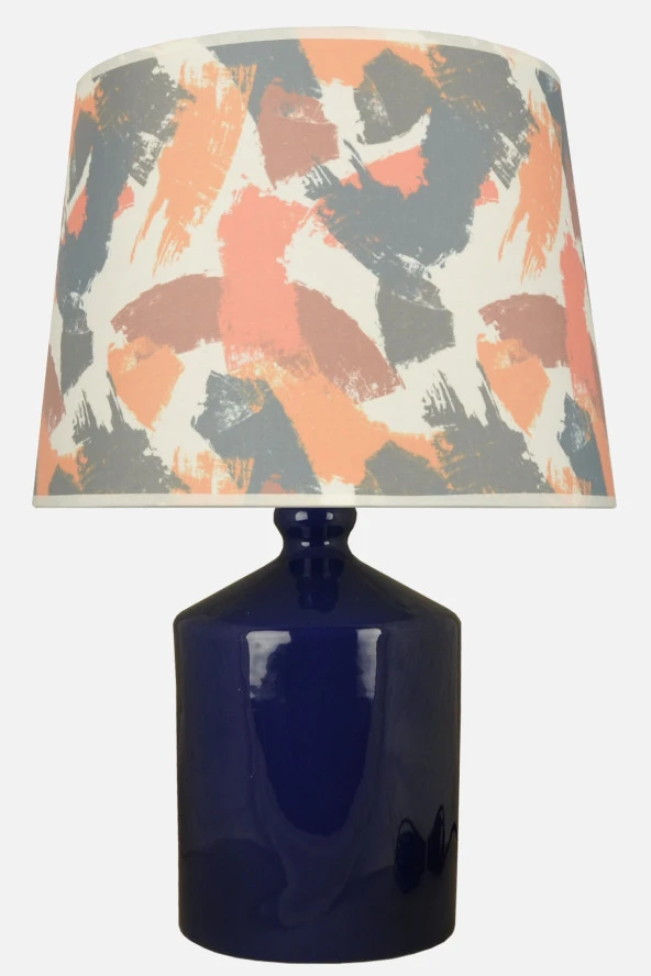 qdec Seramik Küp Vazo Abajur Lacivert - FırçaDesen