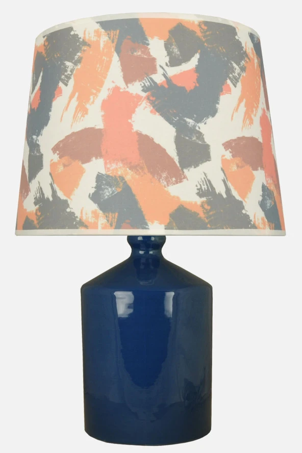 qdec Seramik Küp Vazo Abajur Mavi - FırçaDesen