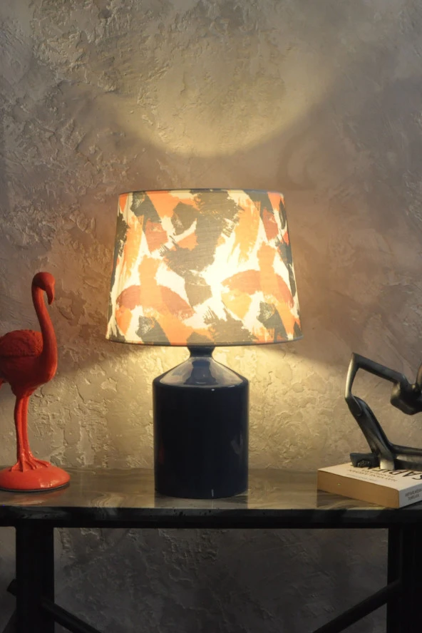 qdec Seramik Küp Vazo Abajur Mavi - FırçaDesen - 2