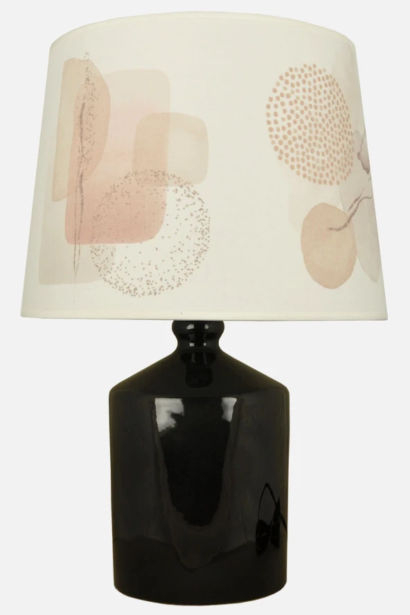 qdec Seramik Küp Vazo Abajur Siyah - Pastel