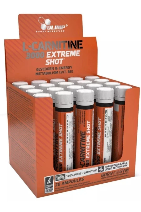 L-carnitine 3000 20 Shot Kiraz Yağ Yakıcı