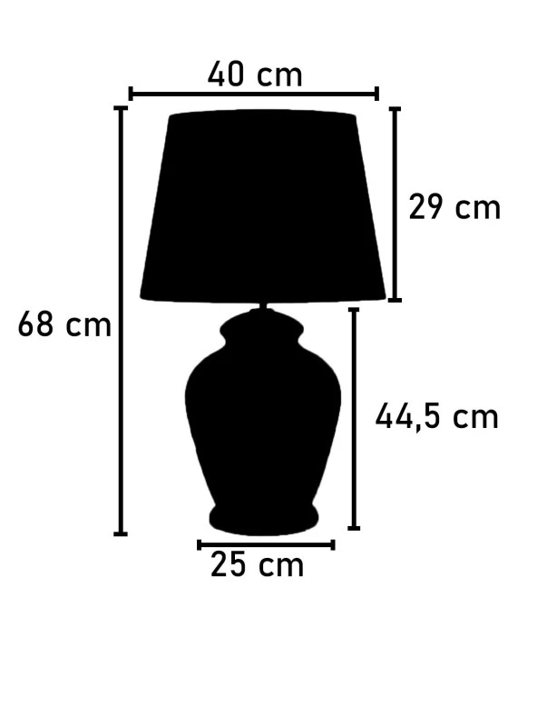 Qdec Vintage Seramik Abajur Rustik Modern Gri - Siyah - 8