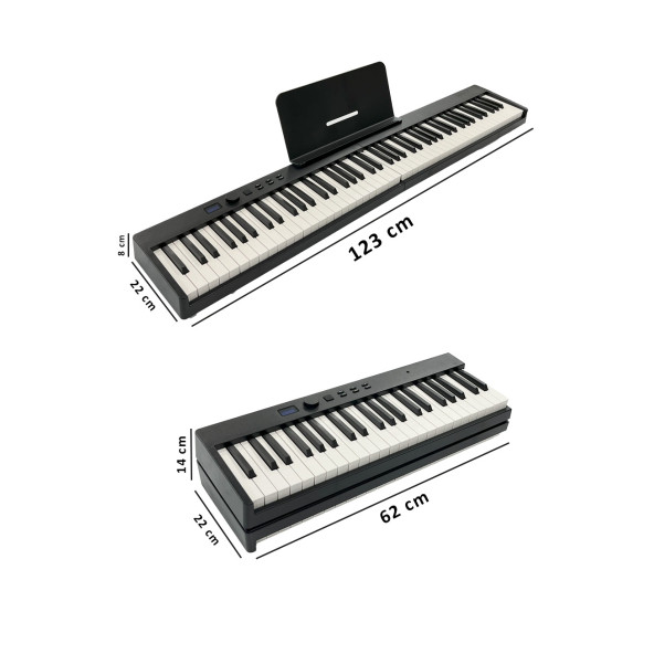 Midex Plx-100Bk Taşınabilir Dijital Piyano Tuş Hassasiyetli 88 Tuş Bluetooth Şarjlı - 4