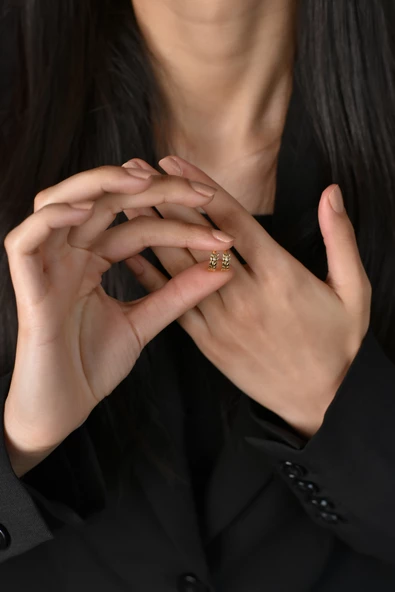 ÇG Kp28 Başak Model Altın Küpe - 2