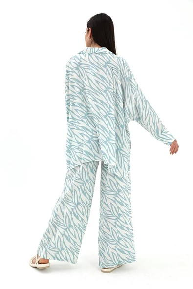 Zebra Desenli Alt Üst İkili Takım - Mavi - Resim 5