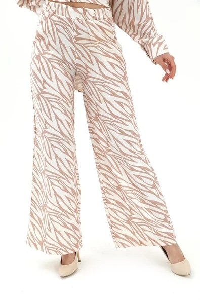Zebra Desenli Alt Üst İkili Takım - Bej - 6
