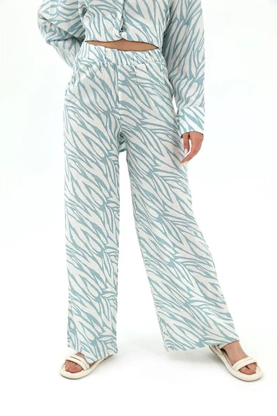 Zebra Desenli Alt Üst İkili Takım - Mavi - Resim 6