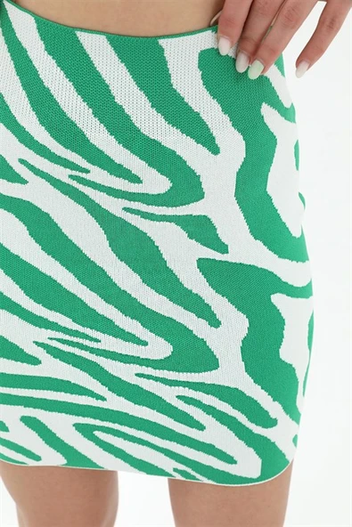 Zebra Desen Etek - Yeşil - Resim 6