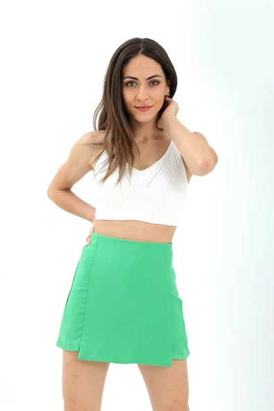 Etek Görünümlü Şort Etek - Yeşil ürün görseli 1