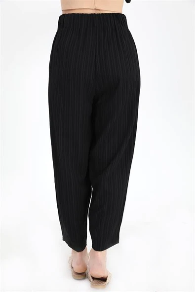 Keten Kimono Takım Göz Nakışlı - Siyah - Resim 7