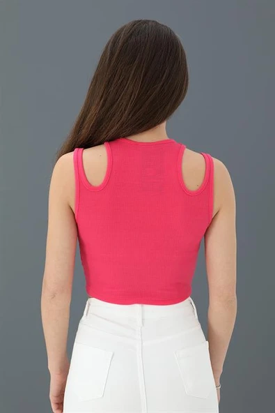 Atlet Çift Askılı Kaşkorse - Fuşya - Resim 3