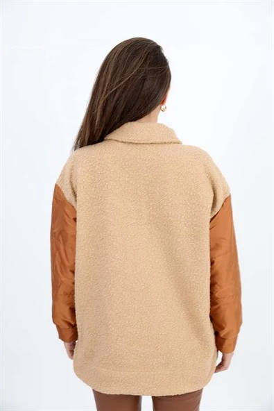 Gömlek Bergamo Kolları Kapitone Eteği Nakışlı - Bej - Resim 7