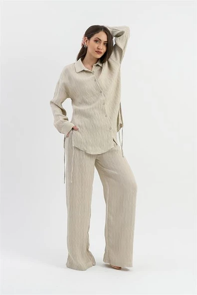 Yandan Bağlamalı Tunik Gömlek - Taş ürün görseli 1