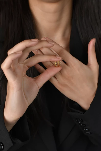 ÇG Kp9 Altın Halka Küpe - 2