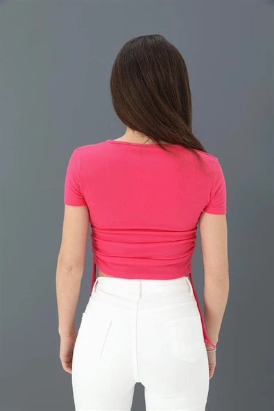 Bluz Kruvaze Yaka Yanları Tünelli - Mürdüm - Resim 3