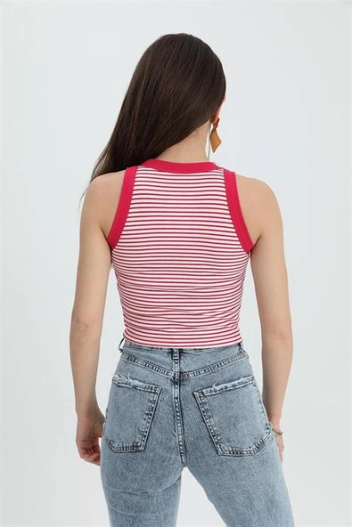 Atlet Geniş Biyeli Çizgili Kaşkorse - Mürdüm - Resim 3