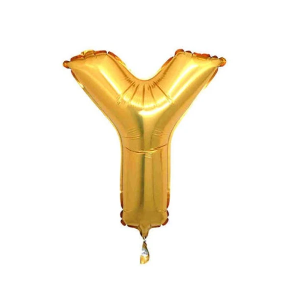 Y Harf Altın Folyo Balon 40 inc 100 cm