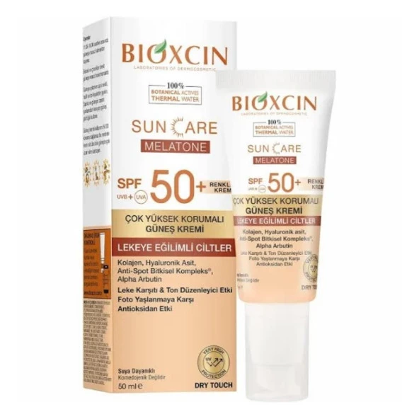 Bioxcin Sun Care Melatone SPF50+  Lekeye Eğilimli Ciltler İçin Renkli Güneş Kremi 50 ml