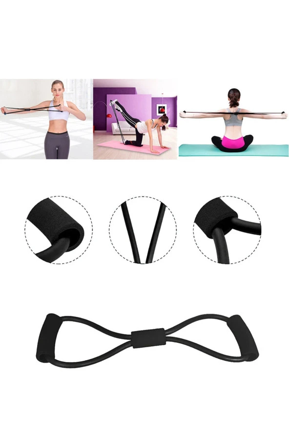 Siyah Mini Body Trimmer Spor Aleti Yüksek Dirence Sahip Egzersiz Direnç Lastiği - 3