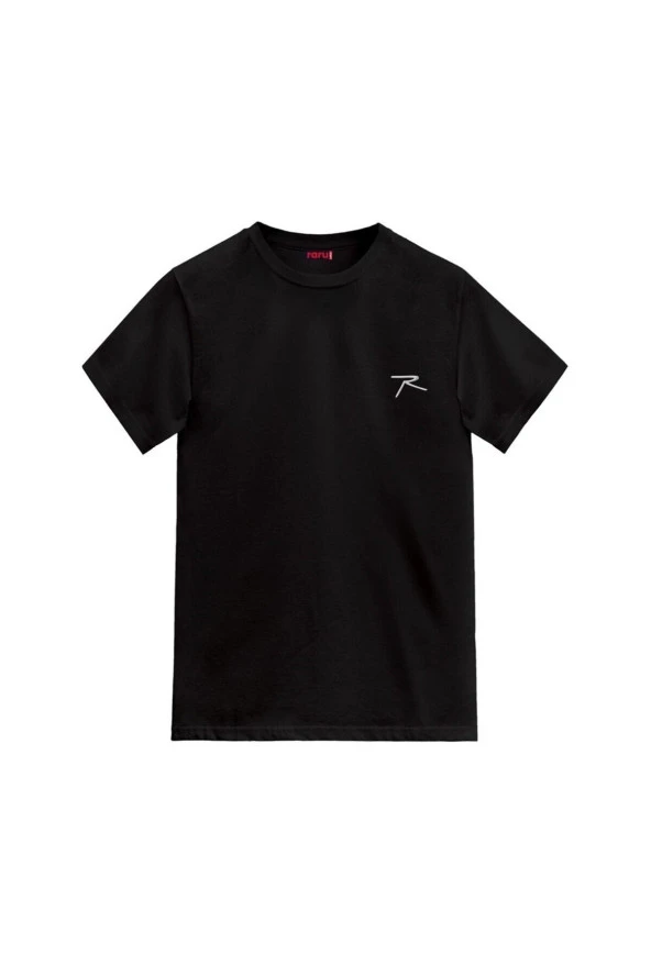 Raru AGNITIO Erkek Pamuklu Siyah Günlük T-shirt