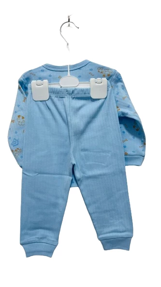 uğurböceğiçocuk Çıtçıt Düğmeli Desenli Alt Üst Takım Bebek Pijama Takım - 9