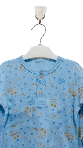 uğurböceğiçocuk Çıtçıt Düğmeli Desenli Alt Üst Takım Bebek Pijama Takım - 2