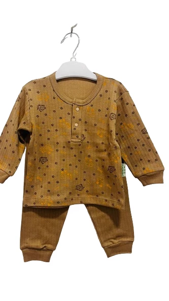 uğurböceğiçocuk Çıtçıt Düğmeli Desenli Alt Üst Takım Bebek Pijama Takım - 12