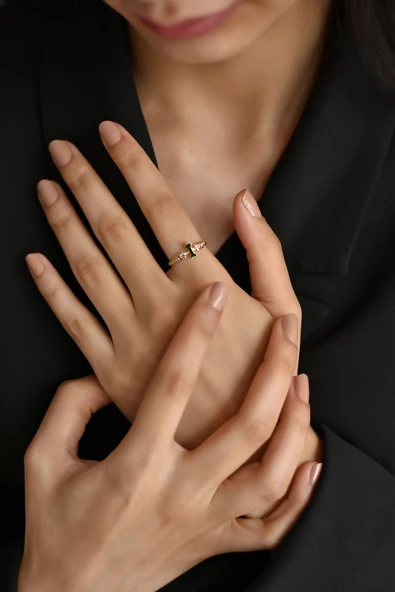 ÇG Yzk436 I Harfli Altın Yüzük - 3